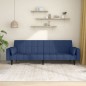 vidaXL Schlafsofa 2-Sitzer mit 2 Kissen Blau Stoff vidaXL Schlafsofa 2-Sitzer mit 2 Kissen Blau Stoff