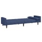 vidaXL Schlafsofa 2-Sitzer mit 2 Kissen Blau Stoff vidaXL Schlafsofa 2-Sitzer mit 2 Kissen Blau Stoff