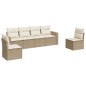 vidaXL 6-tlg. Garten-Sofagarnitur mit Kissen Beige Poly Rattan vidaXL 6-tlg. Garten-Sofagarnitur mit Kissen Beige Poly Rattan