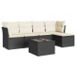 vidaXL 6-tlg. Garten-Sofagarnitur mit Kissen Schwarz Poly Rattan vidaXL 6-tlg. Garten-Sofagarnitur mit Kissen Schwarz Poly Rattan