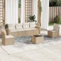 vidaXL 7-tlg. Garten-Sofagarnitur mit Kissen Beige Poly Rattan vidaXL 7-tlg. Garten-Sofagarnitur mit Kissen Beige Poly Rattan