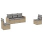vidaXL 5-tlg. Garten-Sofagarnitur mit Kissen Beige Poly Rattan vidaXL 5-tlg. Garten-Sofagarnitur mit Kissen Beige Poly Rattan