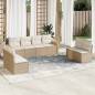 vidaXL 9-tlg. Garten-Sofagarnitur mit Kissen Beige Poly Rattan vidaXL 9-tlg. Garten-Sofagarnitur mit Kissen Beige Poly Rattan
