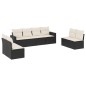 vidaXL 8-tlg. Garten-Sofagarnitur mit Kissen Schwarz Poly Rattan vidaXL 8-tlg. Garten-Sofagarnitur mit Kissen Schwarz Poly Rattan