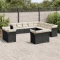 vidaXL 13-tlg. Garten-Sofagarnitur mit Kissen Schwarz Poly Rattan vidaXL 13-tlg. Garten-Sofagarnitur mit Kissen Schwarz Poly Rattan