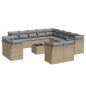 vidaXL 14-tlg. Garten-Sofagarnitur mit Kissen Beige Poly Rattan vidaXL 14-tlg. Garten-Sofagarnitur mit Kissen Beige Poly Rattan
