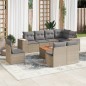 vidaXL 9-tlg. Garten-Sofagarnitur mit Kissen Beige Poly Rattan vidaXL 9-tlg. Garten-Sofagarnitur mit Kissen Beige Poly Rattan