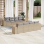 vidaXL 9-tlg. Garten-Sofagarnitur mit Kissen Beige Poly Rattan vidaXL 9-tlg. Garten-Sofagarnitur mit Kissen Beige Poly Rattan