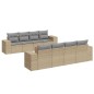 vidaXL 9-tlg. Garten-Sofagarnitur mit Kissen Beige Poly Rattan vidaXL 9-tlg. Garten-Sofagarnitur mit Kissen Beige Poly Rattan