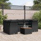 vidaXL 7-tlg. Garten-Sofagarnitur mit Kissen Schwarz Poly Rattan vidaXL 7-tlg. Garten-Sofagarnitur mit Kissen Schwarz Poly Rattan