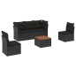 vidaXL 6-tlg. Garten-Sofagarnitur mit Kissen Schwarz Poly Rattan vidaXL 6-tlg. Garten-Sofagarnitur mit Kissen Schwarz Poly Rattan