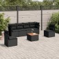 vidaXL 7-tlg. Garten-Sofagarnitur mit Kissen Schwarz Poly Rattan vidaXL 7-tlg. Garten-Sofagarnitur mit Kissen Schwarz Poly Rattan