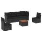 vidaXL 7-tlg. Garten-Sofagarnitur mit Kissen Schwarz Poly Rattan vidaXL 7-tlg. Garten-Sofagarnitur mit Kissen Schwarz Poly Rattan