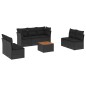 vidaXL 8-tlg. Garten-Sofagarnitur mit Kissen Schwarz Poly Rattan vidaXL 8-tlg. Garten-Sofagarnitur mit Kissen Schwarz Poly Rattan