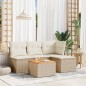 vidaXL 5-tlg. Garten-Sofagarnitur mit Kissen Beige Poly Rattan vidaXL 5-tlg. Garten-Sofagarnitur mit Kissen Beige Poly Rattan