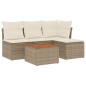 vidaXL 5-tlg. Garten-Sofagarnitur mit Kissen Beige Poly Rattan vidaXL 5-tlg. Garten-Sofagarnitur mit Kissen Beige Poly Rattan