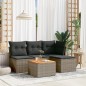vidaXL 5-tlg. Garten-Sofagarnitur mit Kissen Grau Poly Rattan vidaXL 5-tlg. Garten-Sofagarnitur mit Kissen Grau Poly Rattan