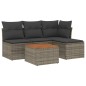 vidaXL 5-tlg. Garten-Sofagarnitur mit Kissen Grau Poly Rattan vidaXL 5-tlg. Garten-Sofagarnitur mit Kissen Grau Poly Rattan