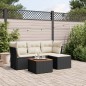 vidaXL 5-tlg. Garten-Sofagarnitur mit Kissen Schwarz Poly Rattan vidaXL 5-tlg. Garten-Sofagarnitur mit Kissen Schwarz Poly Rattan