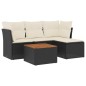 vidaXL 5-tlg. Garten-Sofagarnitur mit Kissen Schwarz Poly Rattan vidaXL 5-tlg. Garten-Sofagarnitur mit Kissen Schwarz Poly Rattan