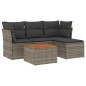 vidaXL 5-tlg. Garten-Sofagarnitur mit Kissen Grau Poly Rattan vidaXL 5-tlg. Garten-Sofagarnitur mit Kissen Grau Poly Rattan