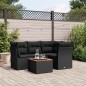 vidaXL 5-tlg. Garten-Sofagarnitur mit Kissen Schwarz Poly Rattan vidaXL 5-tlg. Garten-Sofagarnitur mit Kissen Schwarz Poly Rattan