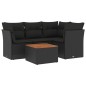 vidaXL 5-tlg. Garten-Sofagarnitur mit Kissen Schwarz Poly Rattan vidaXL 5-tlg. Garten-Sofagarnitur mit Kissen Schwarz Poly Rattan