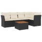 vidaXL 6-tlg. Garten-Sofagarnitur mit Kissen Schwarz Poly Rattan vidaXL 6-tlg. Garten-Sofagarnitur mit Kissen Schwarz Poly Rattan