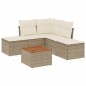 vidaXL 6-tlg. Garten-Sofagarnitur mit Kissen Beige Poly Rattan vidaXL 6-tlg. Garten-Sofagarnitur mit Kissen Beige Poly Rattan