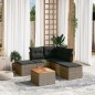 vidaXL 6-tlg. Garten-Sofagarnitur mit Kissen Grau Poly Rattan vidaXL 6-tlg. Garten-Sofagarnitur mit Kissen Grau Poly Rattan