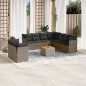 vidaXL 10-tlg. Garten-Sofagarnitur mit Kissen Grau Poly Rattan vidaXL 10-tlg. Garten-Sofagarnitur mit Kissen Grau Poly Rattan