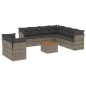vidaXL 10-tlg. Garten-Sofagarnitur mit Kissen Grau Poly Rattan vidaXL 10-tlg. Garten-Sofagarnitur mit Kissen Grau Poly Rattan