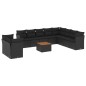 vidaXL 11-tlg. Garten-Sofagarnitur mit Kissen Schwarz Poly Rattan vidaXL 11-tlg. Garten-Sofagarnitur mit Kissen Schwarz Poly Rattan