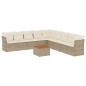 vidaXL 10-tlg. Garten-Sofagarnitur mit Kissen Beige Poly Rattan vidaXL 10-tlg. Garten-Sofagarnitur mit Kissen Beige Poly Rattan