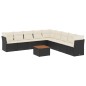 vidaXL 10-tlg. Garten-Sofagarnitur mit Kissen Schwarz Poly Rattan vidaXL 10-tlg. Garten-Sofagarnitur mit Kissen Schwarz Poly Rattan
