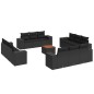 vidaXL 13-tlg. Garten-Sofagarnitur mit Kissen Schwarz Poly Rattan vidaXL 13-tlg. Garten-Sofagarnitur mit Kissen Schwarz Poly Rattan