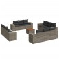 vidaXL 13-tlg. Garten-Sofagarnitur mit Kissen Grau Poly Rattan vidaXL 13-tlg. Garten-Sofagarnitur mit Kissen Grau Poly Rattan