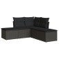 vidaXL 5-tlg. Garten-Sofagarnitur mit Kissen Schwarz Poly Rattan vidaXL 5-tlg. Garten-Sofagarnitur mit Kissen Schwarz Poly Rattan