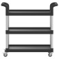 vidaXL Rollwagen mit 3 Etagen Schwarz 77x34x72 cm Aluminium vidaXL Rollwagen mit 3 Etagen Schwarz 77x34x72 cm Aluminium