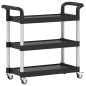vidaXL Rollwagen mit 3 Etagen Schwarz 77x34x72 cm Aluminium vidaXL Rollwagen mit 3 Etagen Schwarz 77x34x72 cm Aluminium