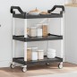 vidaXL Rollwagen mit 3 Etagen Schwarz 81x41x92 cm Aluminium vidaXL Rollwagen mit 3 Etagen Schwarz 81x41x92 cm Aluminium