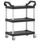 vidaXL Rollwagen mit 3 Etagen Schwarz 81x41x92 cm Aluminium vidaXL Rollwagen mit 3 Etagen Schwarz 81x41x92 cm Aluminium