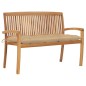 Stapelbare Gartenbank mit Auflage 128,5 cm Massivholz Teak Stapelbare Gartenbank mit Auflage 128,5 cm Massivholz Teak