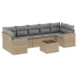 vidaXL 8-tlg. Garten-Sofagarnitur mit Kissen Beige Poly Rattan vidaXL 8-tlg. Garten-Sofagarnitur mit Kissen Beige Poly Rattan