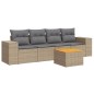 vidaXL 5-tlg. Garten-Sofagarnitur mit Kissen Beige Poly Rattan vidaXL 5-tlg. Garten-Sofagarnitur mit Kissen Beige Poly Rattan