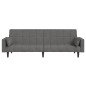 vidaXL Schlafsofa 2-Sitzer mit 2 Kissen Hellgrau Stoff vidaXL Schlafsofa 2-Sitzer mit 2 Kissen Hellgrau Stoff