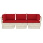 Garten-Palettensofa 3-Sitzer mit Kissen Fichtenholz Garten-Palettensofa 3-Sitzer mit Kissen Fichtenholz