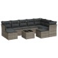 vidaXL 10-tlg. Garten-Sofagarnitur mit Kissen Grau Poly Rattan vidaXL 10-tlg. Garten-Sofagarnitur mit Kissen Grau Poly Rattan