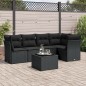 vidaXL 6-tlg. Garten-Sofagarnitur mit Kissen Schwarz Poly Rattan vidaXL 6-tlg. Garten-Sofagarnitur mit Kissen Schwarz Poly Rattan
