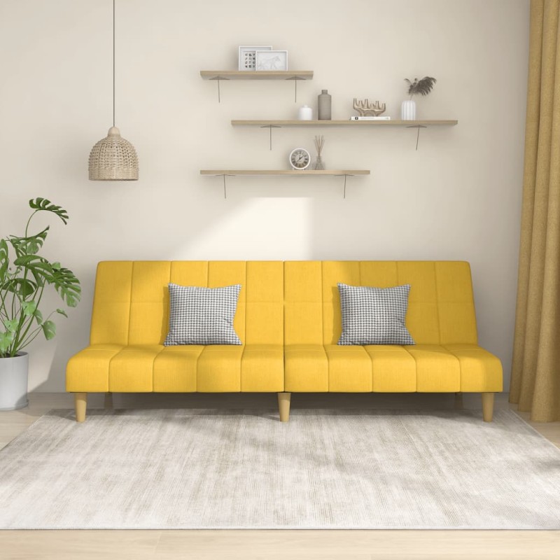 vidaXL Schlafsofa 2-Sitzer Gelb Stoff vidaXL Schlafsofa 2-Sitzer Gelb Stoff